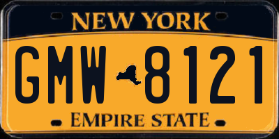 NY license plate GMW8121
