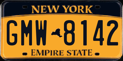 NY license plate GMW8142