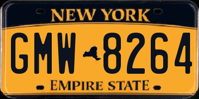 NY license plate GMW8264