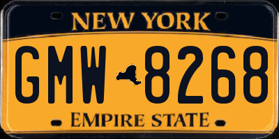 NY license plate GMW8268