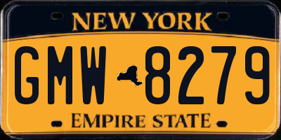 NY license plate GMW8279