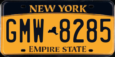NY license plate GMW8285
