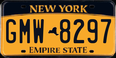 NY license plate GMW8297