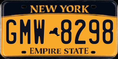 NY license plate GMW8298