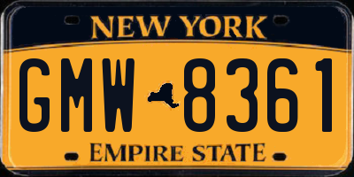 NY license plate GMW8361