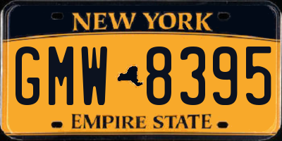 NY license plate GMW8395