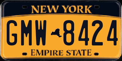 NY license plate GMW8424