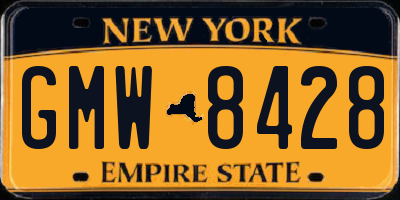 NY license plate GMW8428