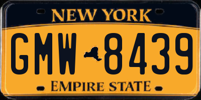 NY license plate GMW8439