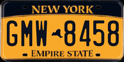 NY license plate GMW8458