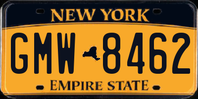 NY license plate GMW8462