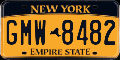 NY license plate GMW8482