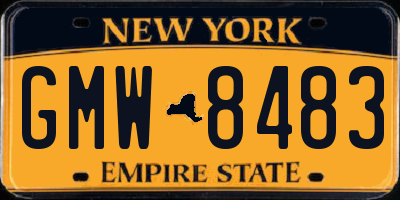 NY license plate GMW8483