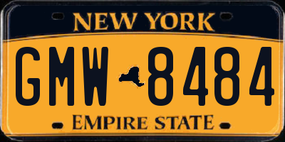 NY license plate GMW8484