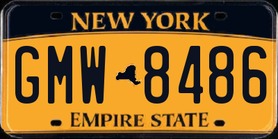 NY license plate GMW8486