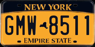 NY license plate GMW8511