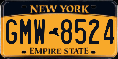 NY license plate GMW8524
