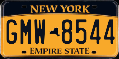NY license plate GMW8544