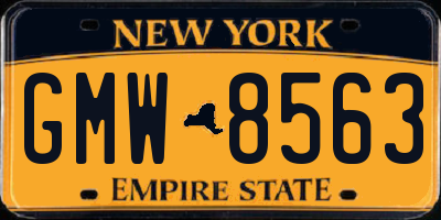 NY license plate GMW8563