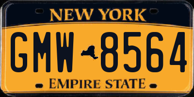 NY license plate GMW8564