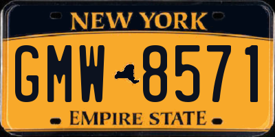 NY license plate GMW8571