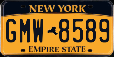 NY license plate GMW8589