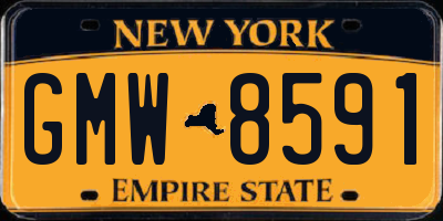 NY license plate GMW8591