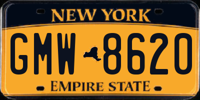 NY license plate GMW8620