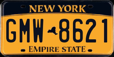 NY license plate GMW8621