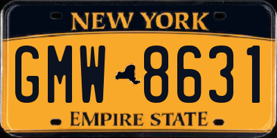 NY license plate GMW8631