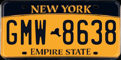 NY license plate GMW8638
