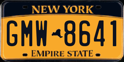 NY license plate GMW8641