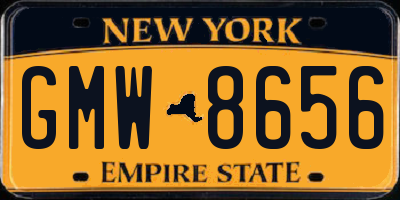 NY license plate GMW8656