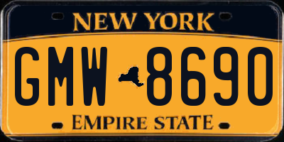 NY license plate GMW8690
