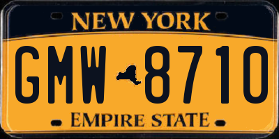 NY license plate GMW8710