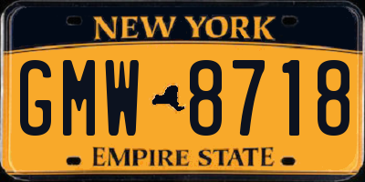NY license plate GMW8718