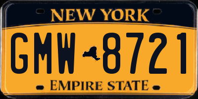 NY license plate GMW8721