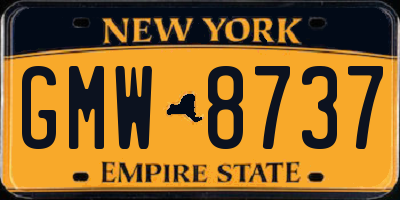 NY license plate GMW8737