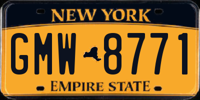 NY license plate GMW8771