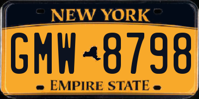 NY license plate GMW8798