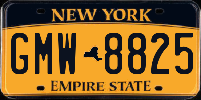 NY license plate GMW8825