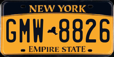 NY license plate GMW8826