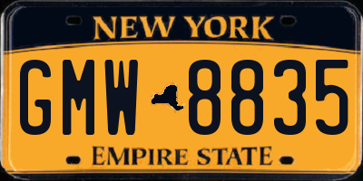 NY license plate GMW8835