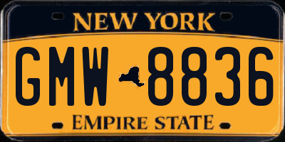 NY license plate GMW8836