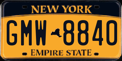 NY license plate GMW8840