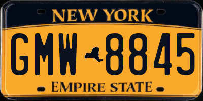 NY license plate GMW8845