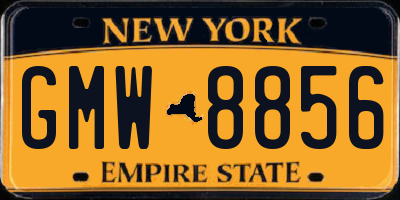 NY license plate GMW8856