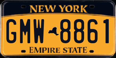 NY license plate GMW8861