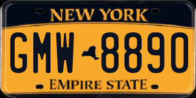 NY license plate GMW8890