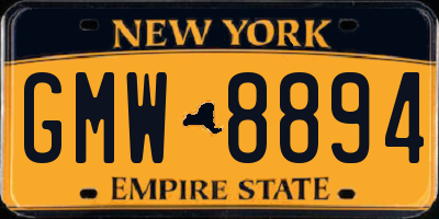 NY license plate GMW8894